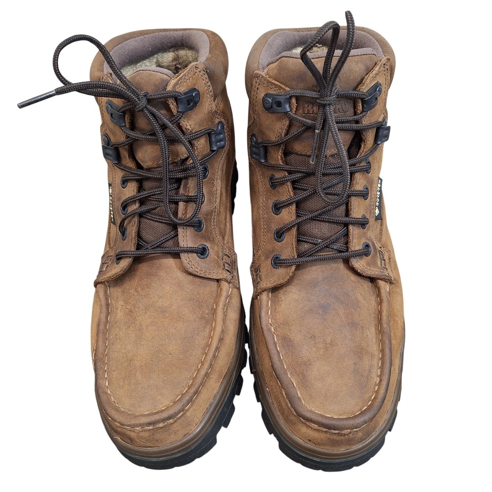 Rocky Outback GTX 8723 Men's 12M Brown Leather Waterproof Gore-Tex Boots Moc Toe